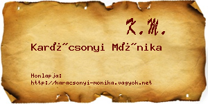 Karácsonyi Mónika névjegykártya