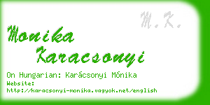 monika karacsonyi business card